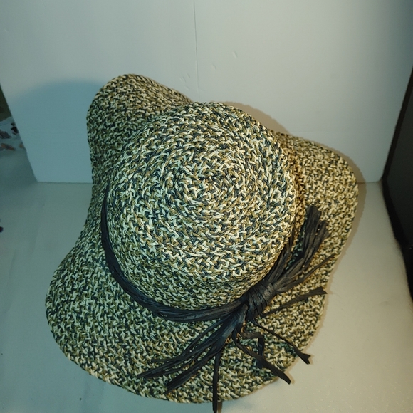 Wide Brim Jessica Simpson Brown Design Floppy Hat - Picture 5 of 12